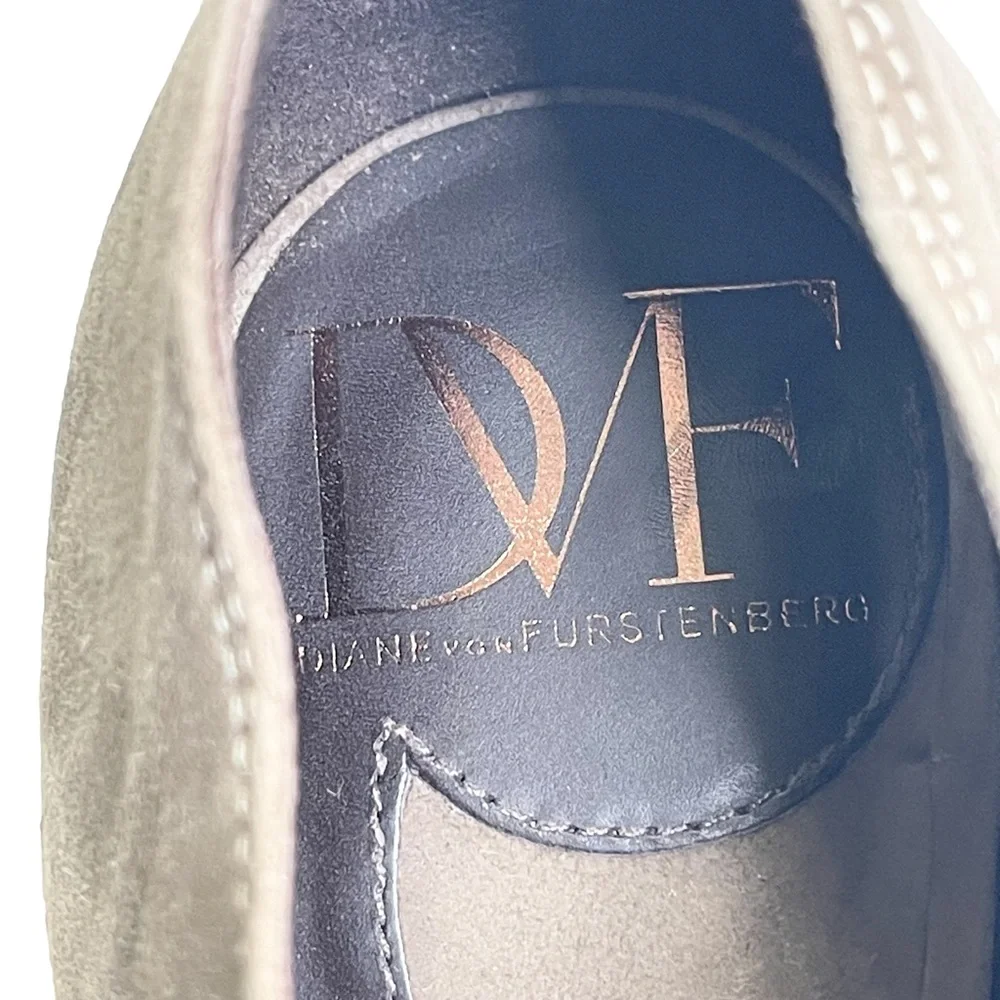 Diane von Furstenberg DVF Guardian Suede Taupe Stiletto